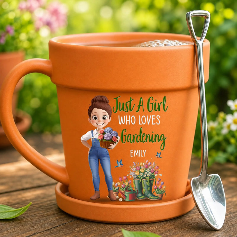 Custom Name Gardening Gifts for Gardeners - Personalized Plant Pot Mug