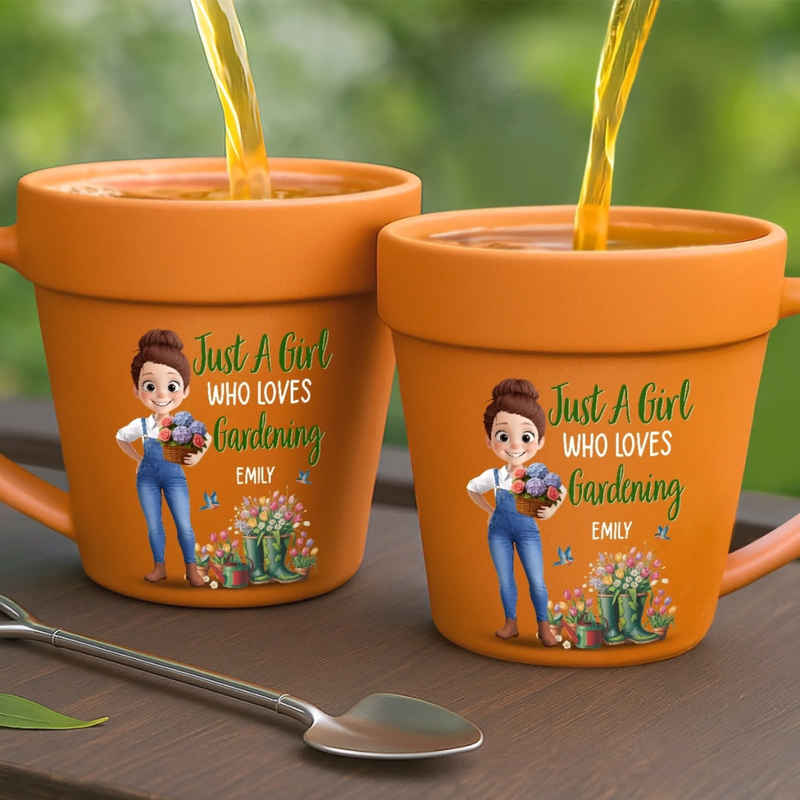 Custom Name Gardening Gifts for Gardeners - Personalized Plant Pot Mug