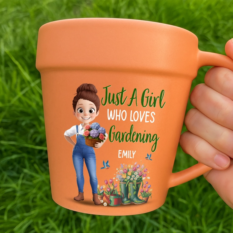 Custom Name Gardening Gifts for Gardeners - Personalized Plant Pot Mug