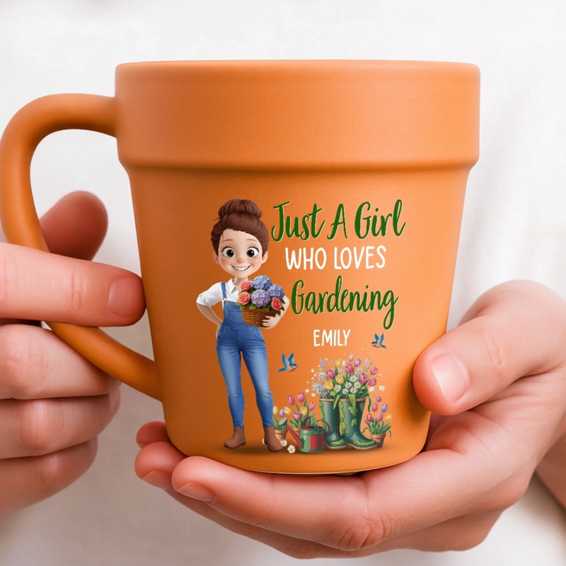 Custom Name Gardening Gifts for Gardeners - Personalized Plant Pot Mug