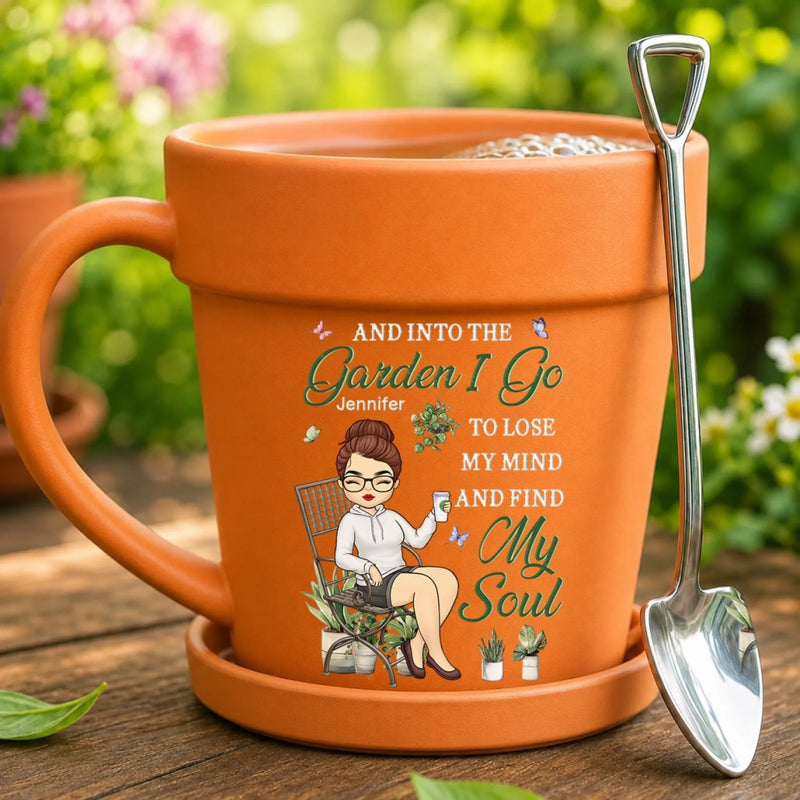 Custom Plant Pot Ceramic Mug - Personalized Garden Gifts For Gardeners - Lose Your Mind, Find Your Soul -  Flower Pot Mug