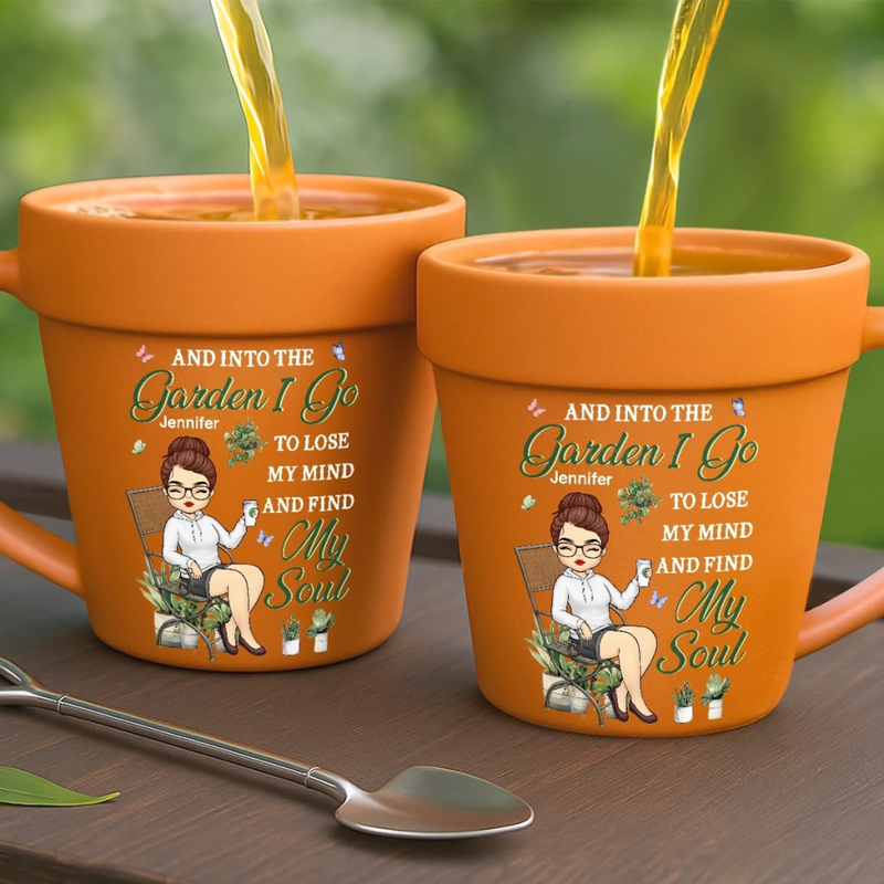 Custom Name Gardening Gifts for Women - Personalized Plant Pot Mug