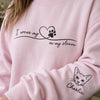 Custom Unisex Sweatshirt, Hoodie With Design On Sleeve - Personalized Christmas Birthday Gifts For Dog Cat Lovers, Dog Dad And Mom, Cat Owners - My Heart Runs On Paw Power
