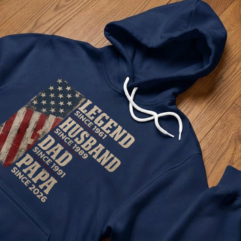 Custom T-shirt, Hoodie - Personalized Father's Day Birthday Gifts For Dad, Grandpa - Legendary Since Day One
