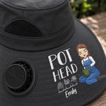 Custom Name Funny Gardening Gifts for Plant Lovers - Personalized Solar Fan Hat
