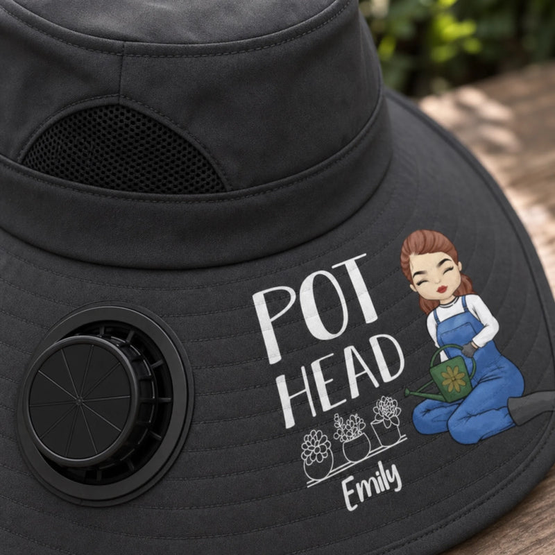 Custom Hat With Fans Solar Power - Personalized Garden Gifts For Gardeners - Crazy Plant Lady Vibes