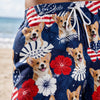 Custom Photo Tropical Hawaiian Aloha Men Beach Shorts - Personalized Summer Vacation And Travel Gifts For Dog Cat Lovers, Dog Dad And Mom, Cat Owners - Patriotic Pups All Summer Long