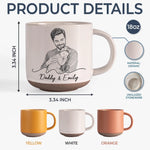 Custom Photo Printed Pottery Mug - Personalized Father's Day, Baby Shower, Gender Reveal Gifts For New Moms, New Dads, New Parents - Tiny Hands, Biggest Love