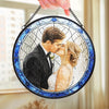 Custom Photo Stained Glass Window Hanging Suncatcher - Personalized Anniversary Wedding Gifts For Husband And Wife, Him And Her - Endless Love