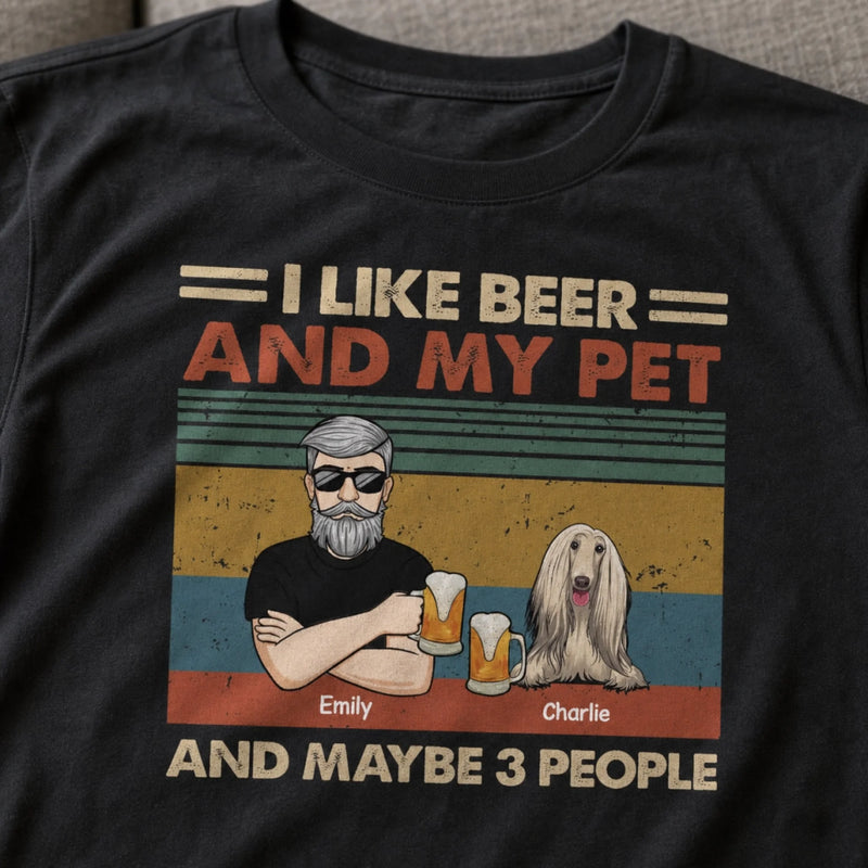 I Like Beer And My Pet - Dog & Cat Personalized Custom Unisex T-shirt, Premium T-shirt, Hoodie - Christmas Gift For Pet Owners, Pet Lovers