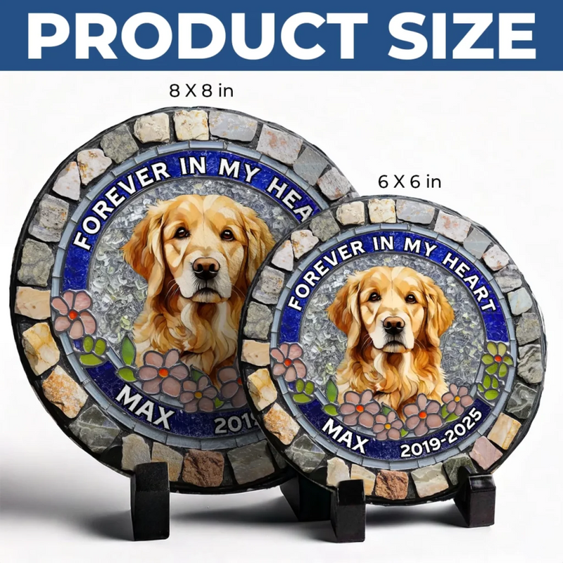 Custom Pet Photo Memorial Gifts - Personalized Stone With Stand