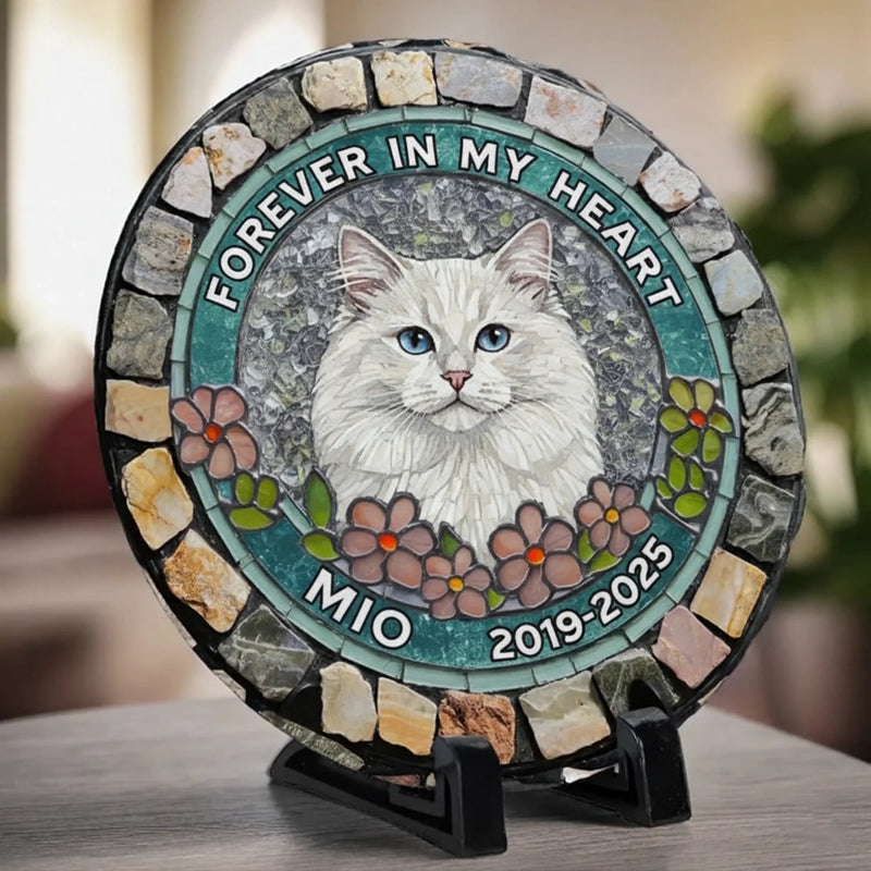 Custom Pet Photo Memorial Gifts - Personalized Stone With Stand