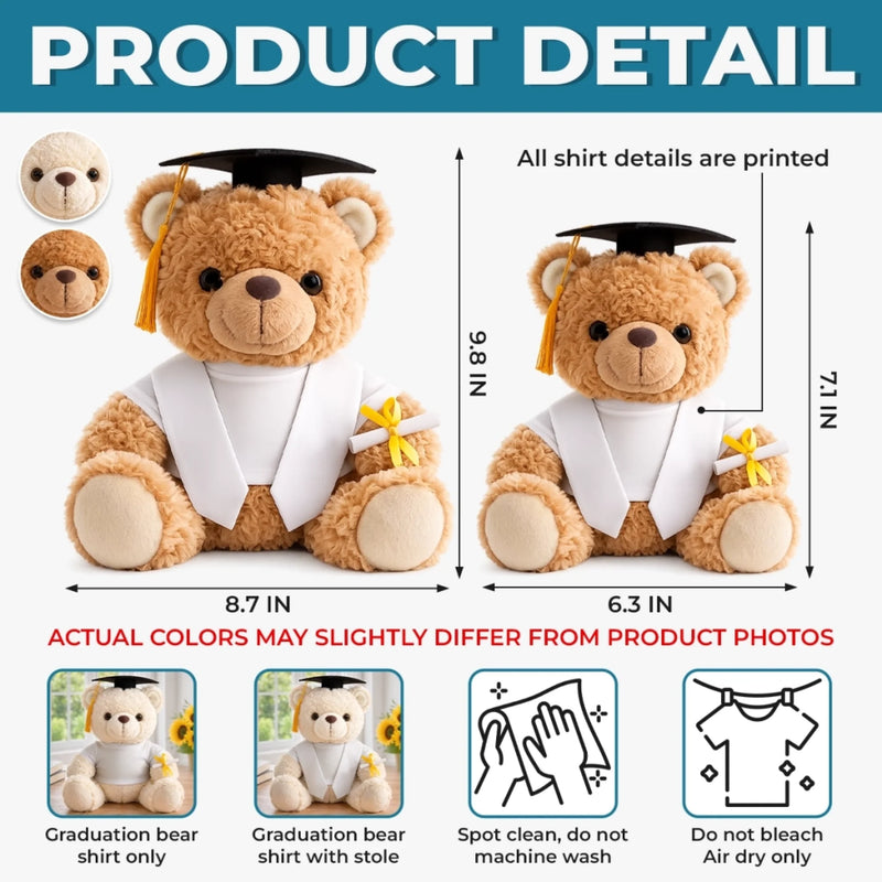 Custom Photo Graduation Teddy Bear - Personalized Graduation Gifts For Him, Her - Your Adventure Starts Now