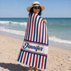 Custom Beach Towel - Personalized America 250th Anniversary, Summer Vacation And Travel Gifts For Best Friends, Family - Summer Vibes USA Edition