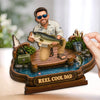 Custom Photo 2-Layered Wooden Plaque - Personalized Father's Day Fishing Gifts For Fisherman, Dad, Grandpa - Hooked On Family Time