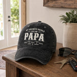 Custom Vintage Washed Denim Baseball Cap - Personalized Father's Day Birthday Gifts For Dad, Grandpa - Grandpa Never Outdated