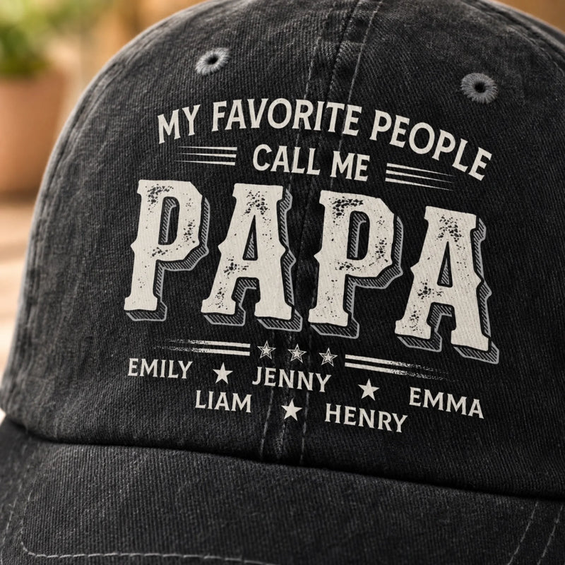 Custom Vintage Washed Denim Baseball Cap - Personalized Father's Day Birthday Gifts For Dad, Grandpa - Grandpa Never Outdated