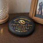 Custom Name Anniversary Gifts for Couples - Personalized UV Printed Rock