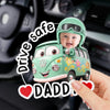 Custom Photo Acrylic Car Visor Clip - Personalized Father's Day Gifts For Dad, Grandpa - Drive Safe & Happy