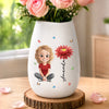 Custom Oval Ceramic Flower Vase - Personalized  Best Friend Birthday Gifts For Women, Besties, Sisters, BFF - A Little Piece Of Me