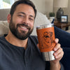 Custom Photo Printed Leather Tumbler - Personalized Father's Day Birthday Gifts For Dad, Grandpa - Faith Family Fatherhood