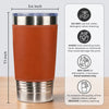Custom Photo Printed Leather Tumbler - Personalized Father's Day Birthday Gifts For Dad, Grandpa - Faith Family Fatherhood