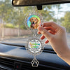 Custom Photo A Piece Of My Heart Is At The Rainbow Bridge - Memorial Personalized Custom Metal Car Hanging Ornament With Charm - Sympathy Gift For Pet Owners, Pet Lovers