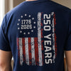 Custom T-shirt - Personalized America 250th Anniversary Gifts For Dad, Grandpa - Raised American Proud