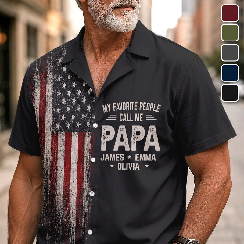 Custom Unisex Tropical Hawaiian Aloha Shirt - Personalized America 250th Anniversary Father's Day Gifts For Dad, Grandpa - Proud Dad Strong Legacy