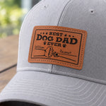 Custom Name Best Dog Dad Gifts - Personalized Leather Patch Hat