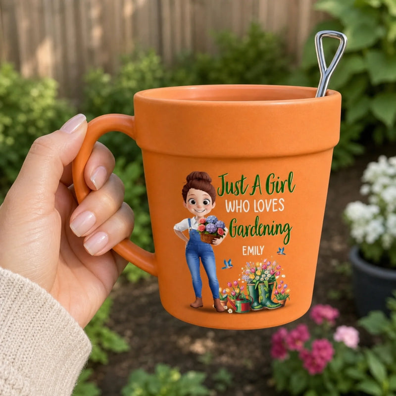 Custom Name Gardening Gifts for Gardeners - Personalized Plant Pot Mug