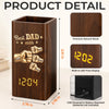Custom Pen Holder With Clock - Personalized Father's Day Birthday Gifts For Dad, Grandpa - Dad’s Love Wins Every Time