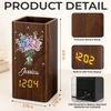 Custom Pen Holder With Clock - Personalized Best Friend Birthday Gifts For Women, Besties, Sisters, BFF - Growing Happiness Day By Day