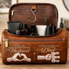 Custom Leather Toiletry Bag - Personalized Father's Day Birthday Gifts For Dad, Grandpa, Husband - Dad Makes Every Moment Better