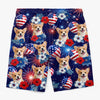 Custom Photo Tropical Hawaiian Aloha Men Beach Shorts - Personalized Summer Vacation And Travel Gifts For Dog Cat Lovers, Dog Dad And Mom, Cat Owners - Sunny Paws And Freedom