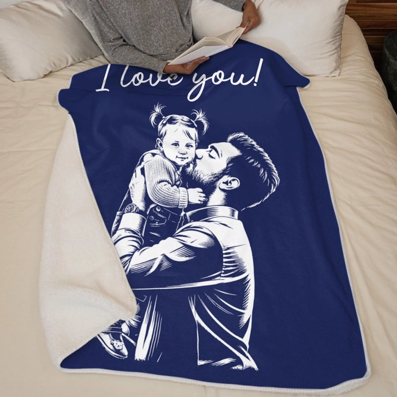 Custom Photo Blanket - Personalized Father's Day Gifts For Dad, Grandpa - Thank You For Everything, Dad
