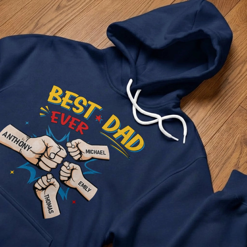 Custom Unisex T-shirt, Premium T-shirt, Hoodie – Personalized Father's Day Birthday Gifts For Dad, Grandpa – Dad Is My First Hero