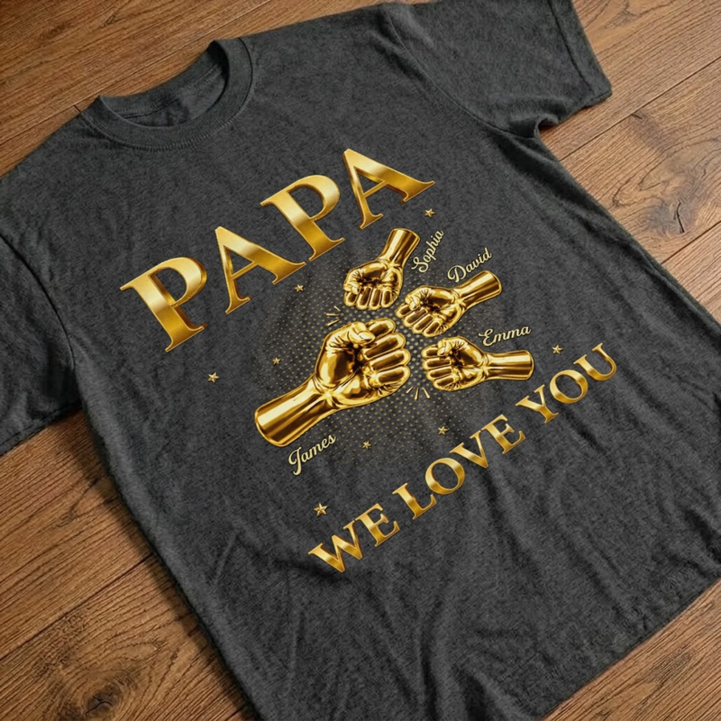 Custom Unisex T-shirt, Premium T-shirt, Hoodie – Personalized Father's Day Birthday Gifts For Dad, Grandpa – Forever Blessed With Dad