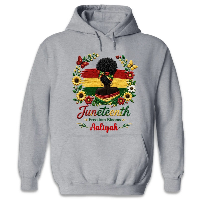 Custom T-shirt, Hoodie – Personalized Juneteenth Gifts For Women – Empowered By History, Inspired By Freedom