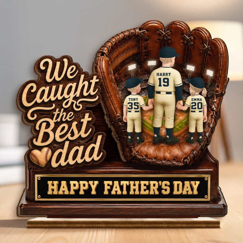 Custom 2-Layered Wooden Plaque - Personalized Father's Day Gifts For Dad, Grandpa, Baseball Lovers, Sports Fans, Sports Lovers - Great Dads Raise Great Kids