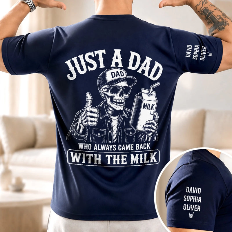 Custom Back Printed Shirt - Personalized  Father's Day Birthday Gifts For Dad, Grandpa - Just A Dad