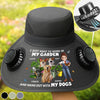 Custom Hat With Fans Solar Power - Personalized Garden Gifts For Gardeners, Dog Lovers, Dog Dad And Mom - My Ultimate Furry Gardening Crew