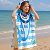 Custom Poncho Beach Towel - Personalized Summer Vacation And Travel Gifts For Women, Men, Kids - Beware Of Cute Shark Bites