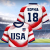 Custom Women's USA 2026 Jersey Crop Tee - Personalized Birthday Gifts For Soccer Lovers, Sports Fans, Sports Lovers - Chasing Goals, Making History