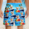 Custom Photo Tropical Hawaiian Aloha Men Beach Shorts - Personalized Summer Vacation And Travel Gifts For Dog Cat Lovers, Dog Dad And Mom, Cat Owners - Summer Paws Summer Smiles