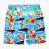 Custom Photo Tropical Hawaiian Aloha Men Beach Shorts - Personalized Summer Vacation And Travel Gifts For Dog Cat Lovers, Dog Dad And Mom, Cat Owners - Summer Paws Summer Smiles