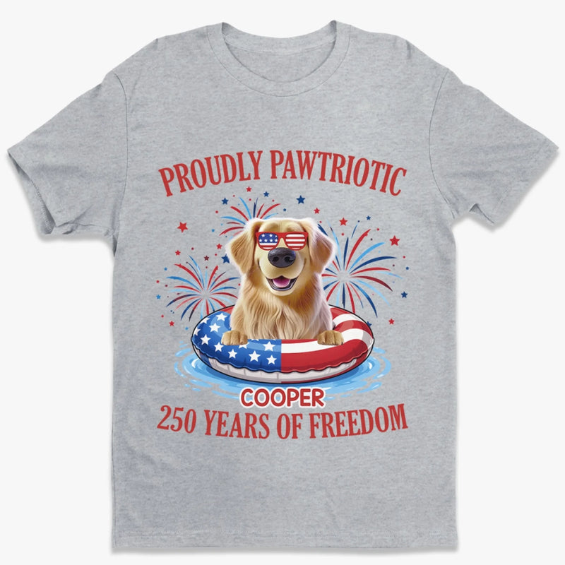 Custom Unisex T-shirt, Premium T-shirt, Hoodie - Personalized America 250th Anniversary Gifts For Dog Lovers, Dog Dad And Mom -  Paws & Freedom