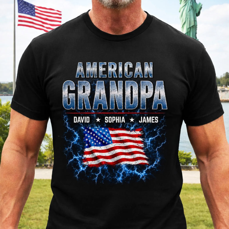 Custom T-shirt, Hoodie - Personalized America 250th Anniversary Father's Day Gifts For Dad, Grandpa - Stars, Stripes & Legacy