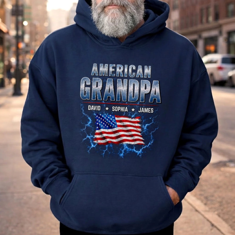 Custom T-shirt, Hoodie - Personalized America 250th Anniversary Father's Day Gifts For Dad, Grandpa - Stars, Stripes & Legacy