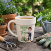 Custom Plant Pot Ceramic Mug - Personalized Birthday Garden Gifts For Gardeners - My Happy, Blooming Sanctuary